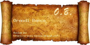 Orendi Bence névjegykártya